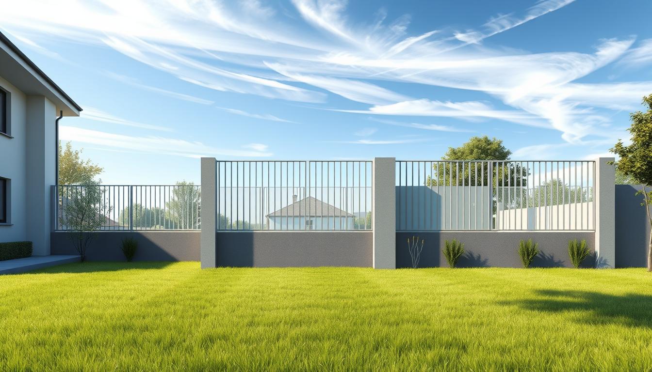 A detailed architectural illustration of an authorization for a fence construction project. The scene depicts a modern residential property with a well-manicured lawn in the foreground. In the middle ground, a newly installed fence with a sleek, minimalist design stands tall, casting subtle shadows across the scene. The background features a blue sky with wispy clouds, suggesting a calm and peaceful atmosphere. The lighting is soft and natural, highlighting the textures and materials of the fence. The overall composition conveys a sense of order, professionalism, and attention to detail, reflecting the comprehensive nature of the "pret autorizatie constructie gard" document. A detailed architectural illustration of an authorization for a fence construction project. The scene depicts a modern residential property with a well-manicured lawn in the foreground. In the middle ground, a newly installed fence with a sleek, minimalist design stands tall, casting subtle shadows across the scene. The background features a blue sky with wispy clouds, suggesting a calm and peaceful atmosphere. The lighting is soft and natural, highlighting the textures and materials of the fence. The overall composition conveys a sense of order, professionalism, and attention to detail, reflecting the comprehensive nature of the "pret autorizatie constructie gard" document.